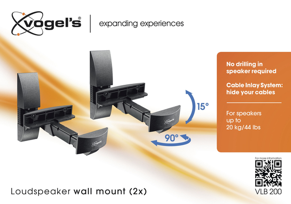 Vogel's VLB 200 Sein&auml;kiinnike kaiuttimille, 20kg, musta