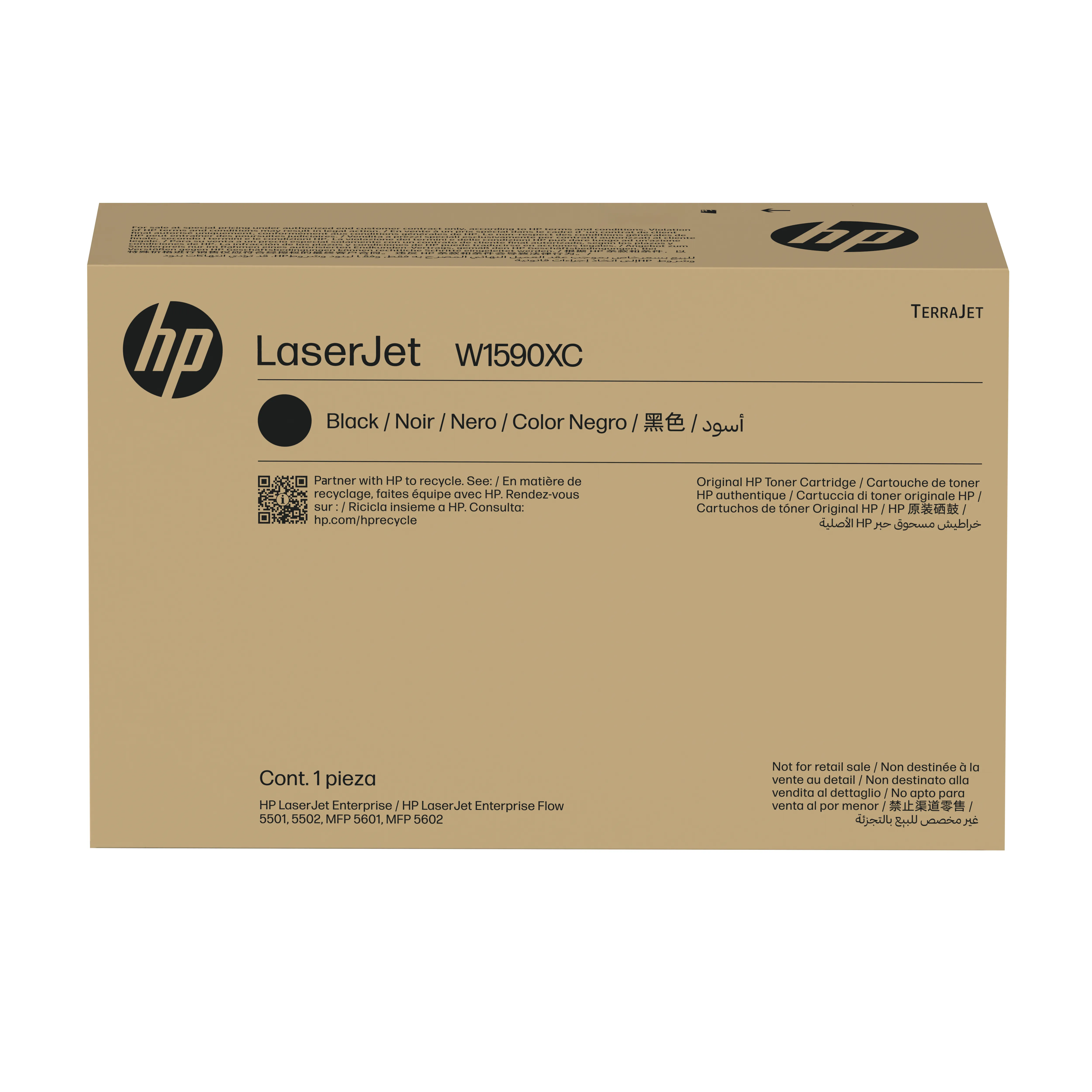 HP 159X lasertoner, svart