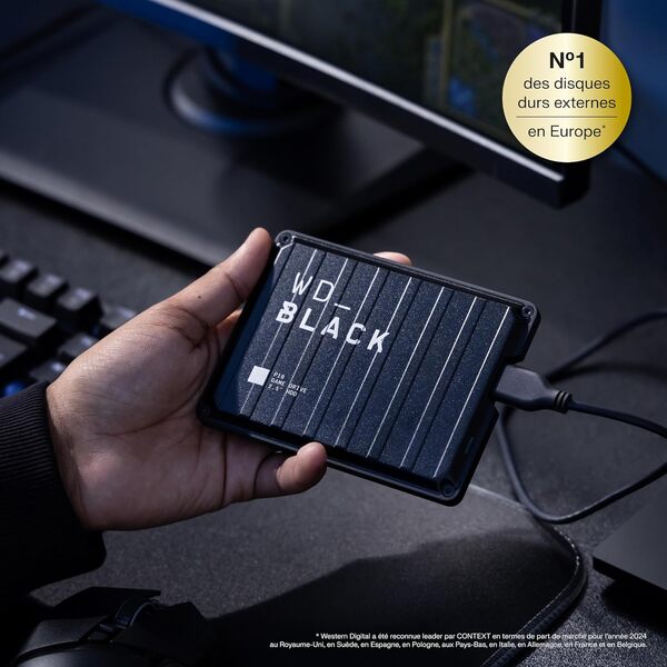 Western Digital WD_BLACK P10 Game Drive for PlayStation 6TB External HDD, Black / White