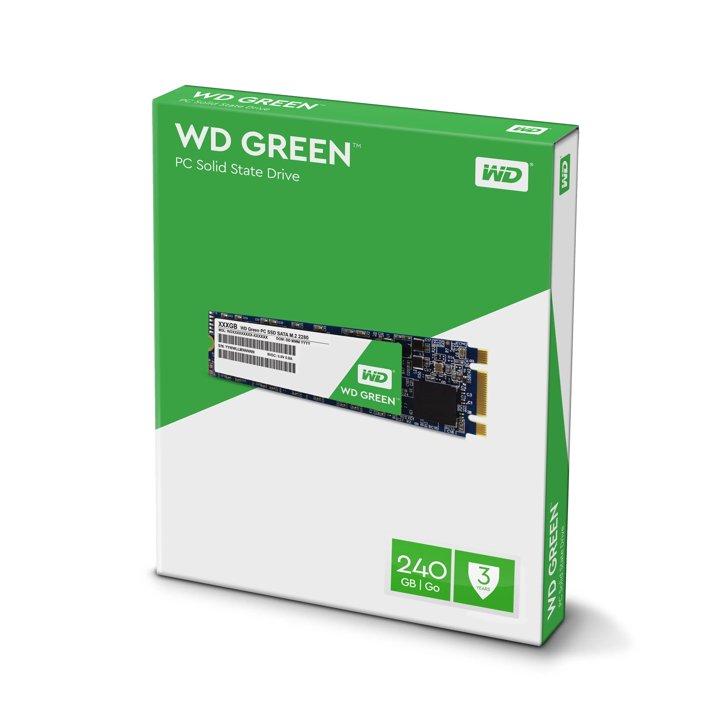 WD Green 240 Gt, SATA III, M.2 -SSD-levy