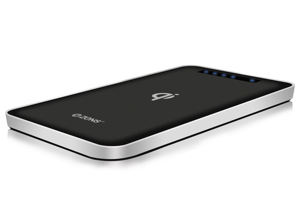 ZENS Virtapankki QI Langaton 4500mAh sis.rak. akku USB liit&auml;nt&auml; Musta