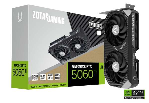 ZOTAC GeForce RTX 5060 Ti Twin Edge OC 16GB Graphics Card