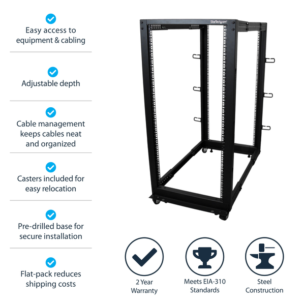 25U ADJ DEPTH 4 POST RACK