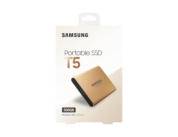 Samsung T5 500GB - External SSD, Gold