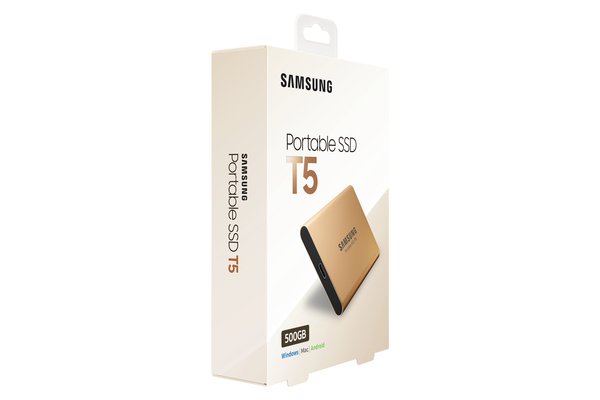 Samsung T5 500GB - External SSD, Gold