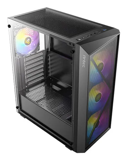 Antec AX67 ARGB -miditornikotelo ikkunalla ja RGB-valaistuksella, musta