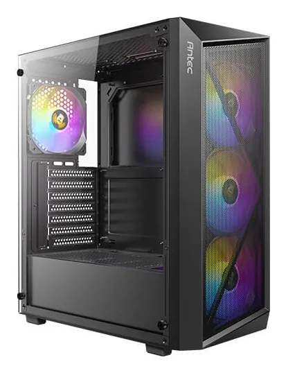 Antec AX67 ARGB Midi-Tower Case with window and RGB lighting, Black