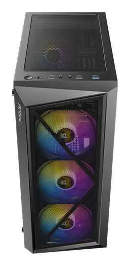 Antec AX67 ARGB Midi-Tower Case with window and RGB lighting, Black