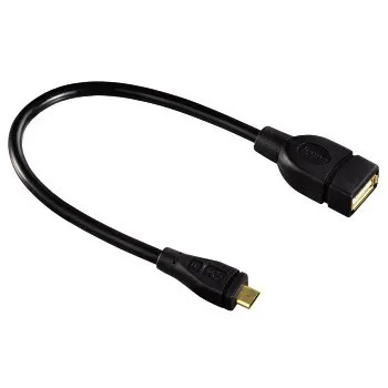 Hama  OTG USB-A - Micro-USB B - kabel, 15 cm, Svart
