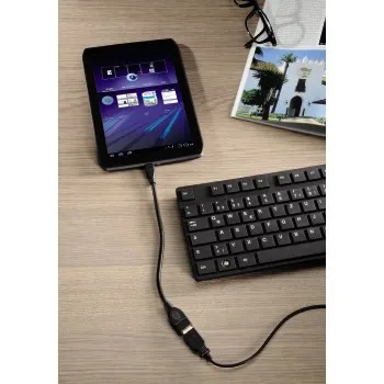 Hama  OTG USB-A - Micro-USB B - kabel, 15 cm, Svart