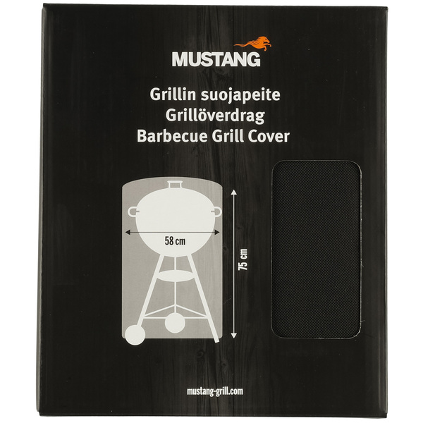 Mustang Grillisuoja Gourmet-pallogrillille 58 cm, Musta