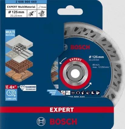 Bosch Powertools Expert diamond cutting disc 'MultiMaterial', 125mm - 2608900660 EXPERT RANGE