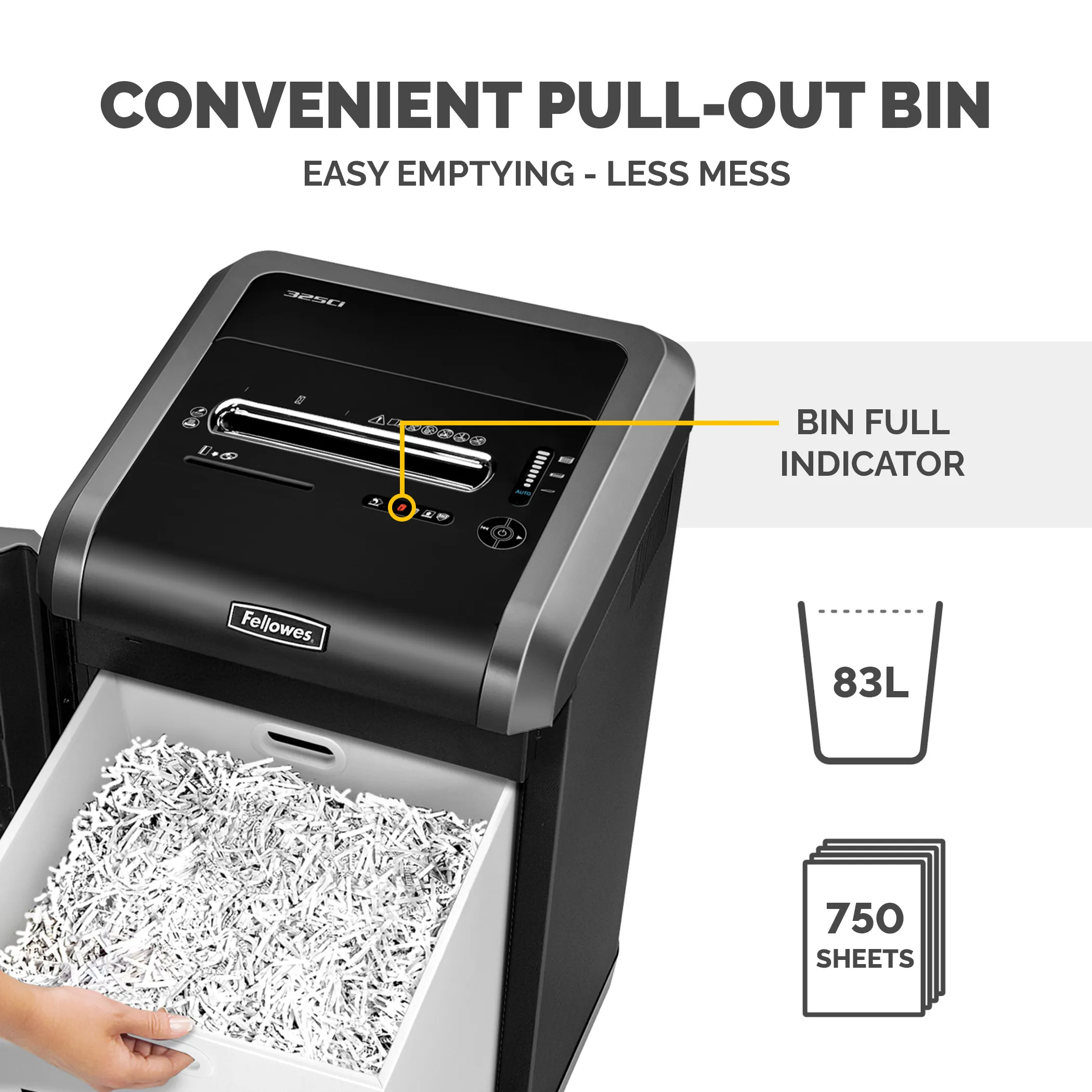 FELLOWES 325CI CROSS CUT SHREDDER 230V - EU