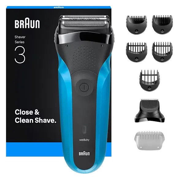 Braun Series 3 Shave&amp;Style 310BT -parranajokone, musta, sininen