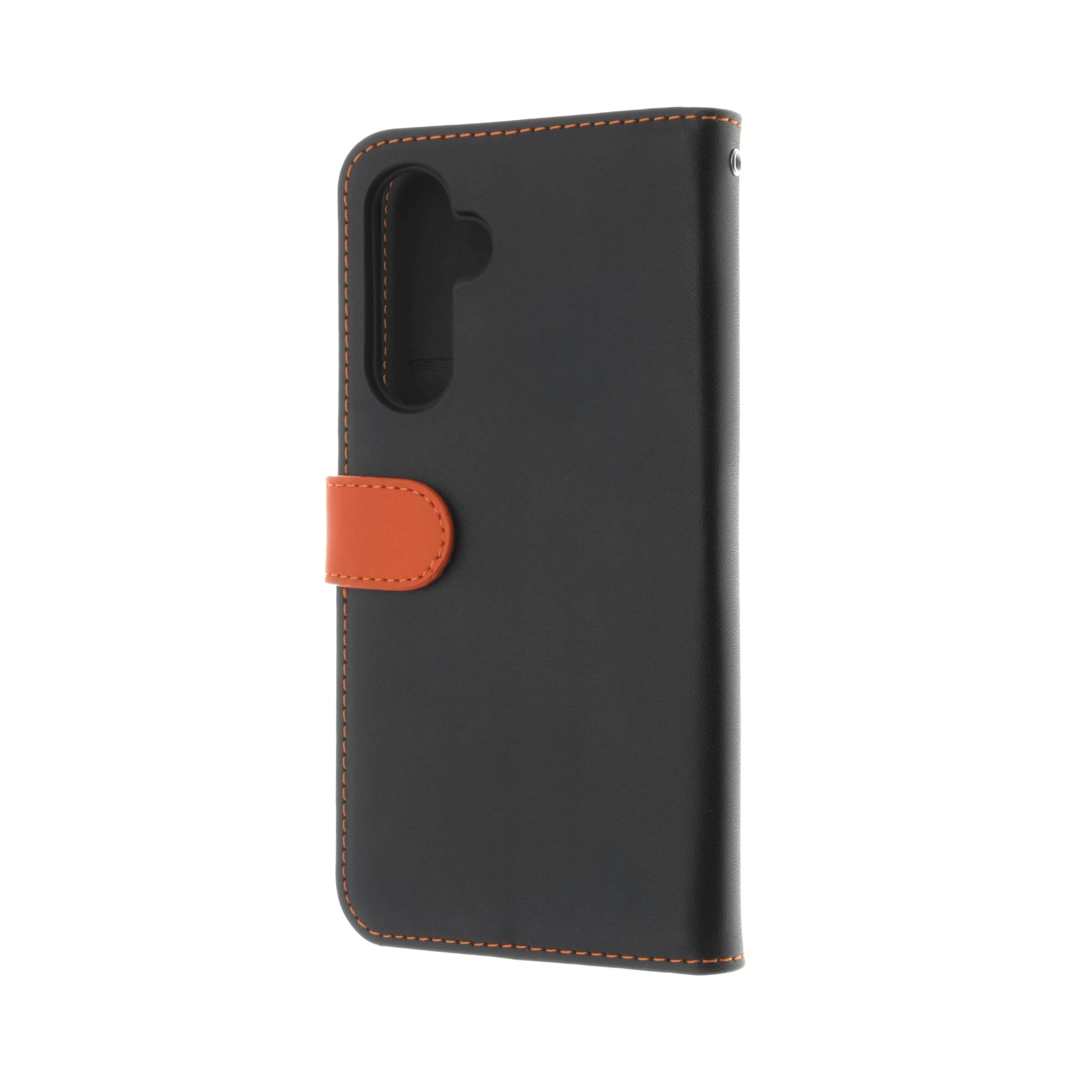 Insmat Flip Case, Galaxy A34 5G - Wallet Case, Black/Orange