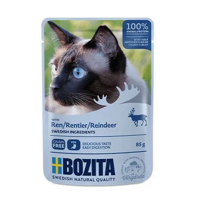 Bozita Reindeer in Jelly, Wet food for cats, Adult, Grain Free, 85g