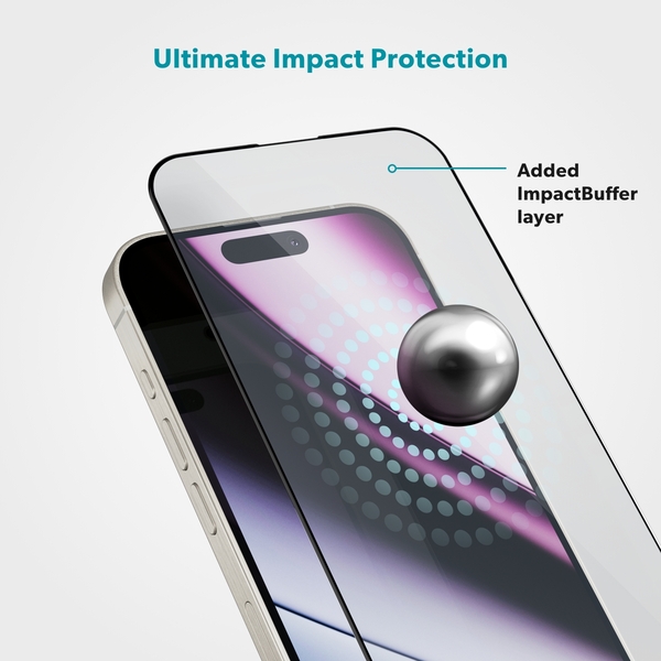 Epico ImpactBuffer Glass 3D for iPhone 16 - Screen glass