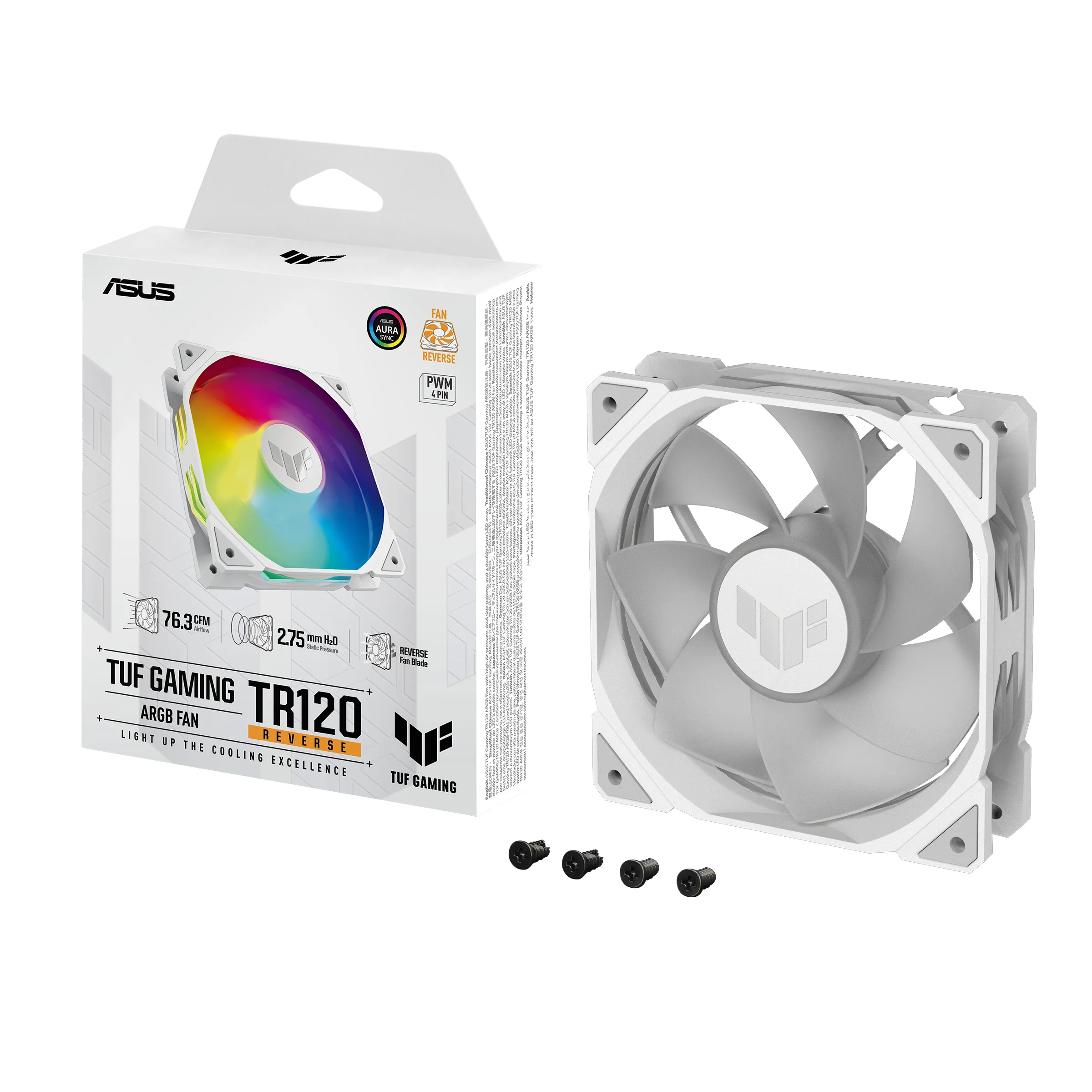 ASUS TUF GAMING TR120 ARGB REVERSE 1-pack 120mm White