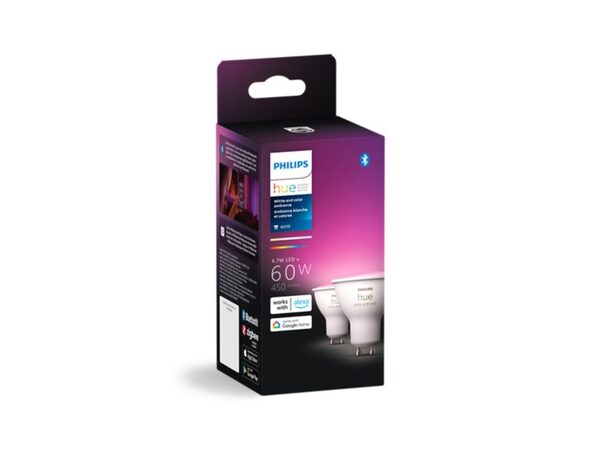 Philips Hue Color GU10 Bulb - Perfect Fit - Richer Colors - BT - 2-pack