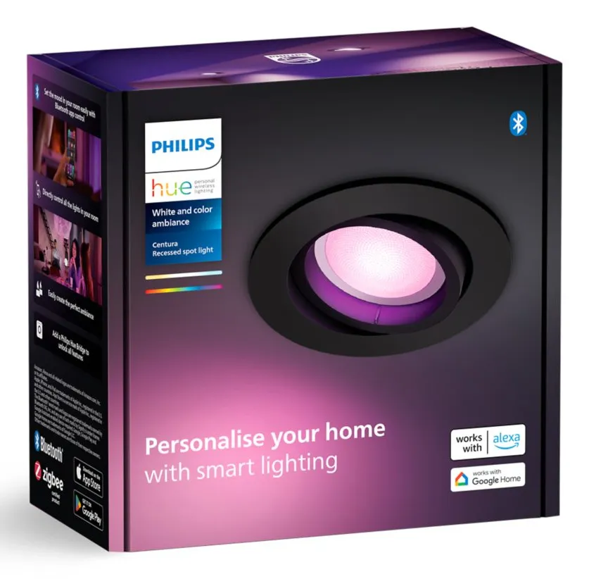 PHILIPS CENTURA HUE RECESSED R. BLACK 1X5.7W