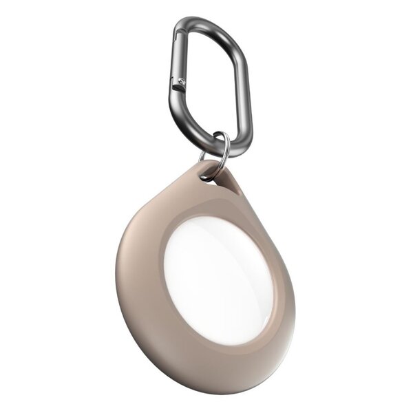 KeyBudz Secure Dock, AirTag - carabiner, Sandy Beige (2pcs)