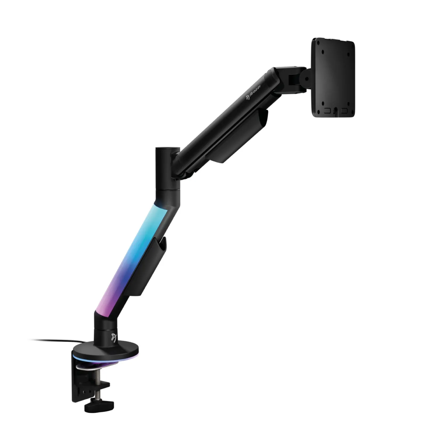 AROZZI Alzare RGB kaasujousellinen p&ouml;yt&auml;kiinnitteinen n&auml;ytt&ouml;teline - musta