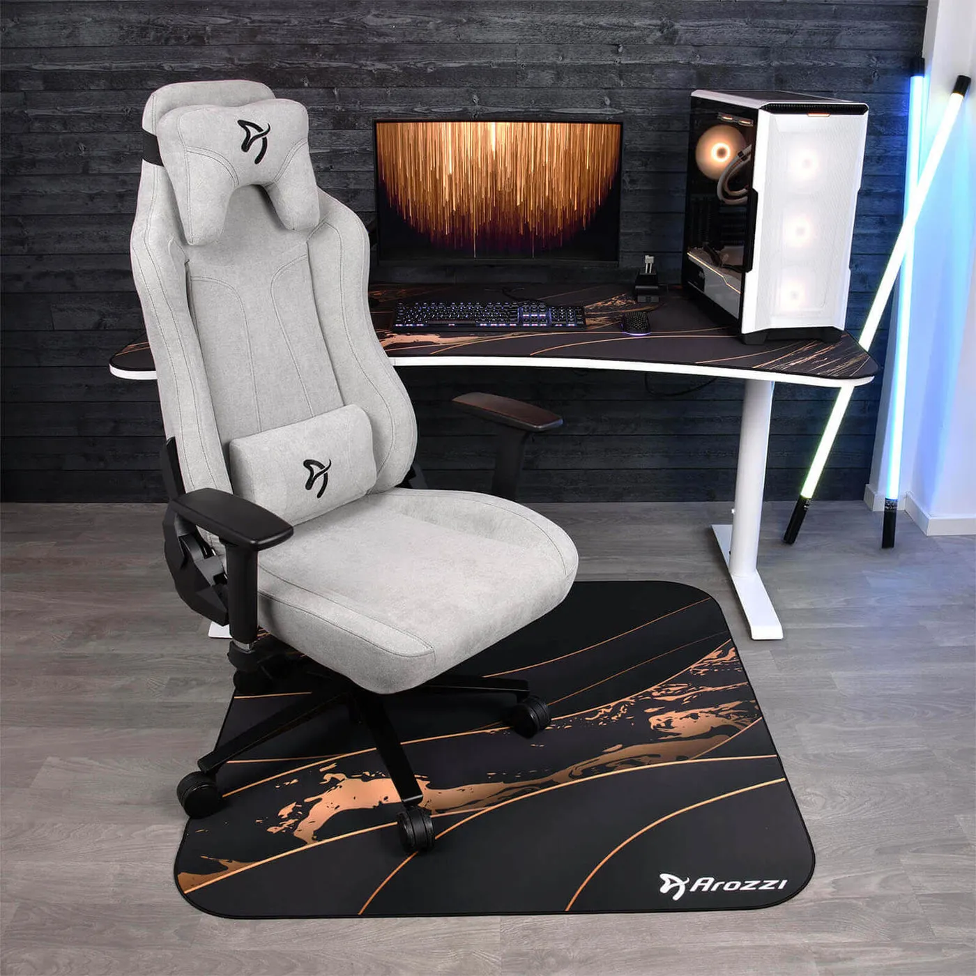 Arozzi ZONA - floor pad, black/gold, 116x116cm