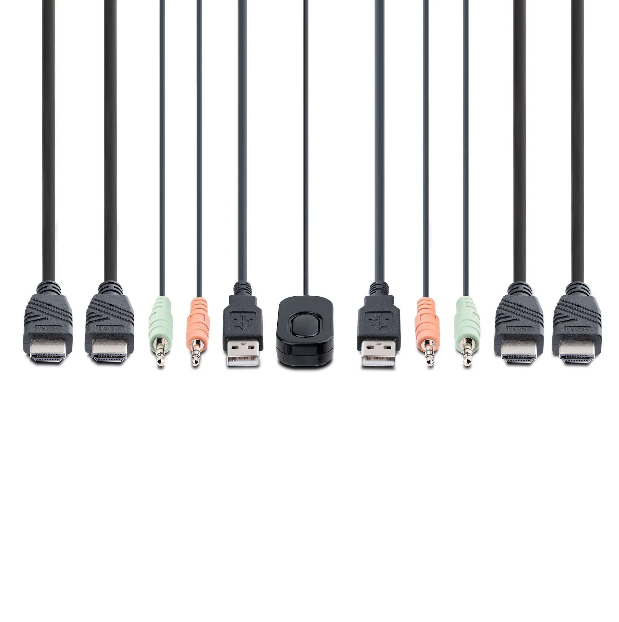 2-Port Dual-Monitor Cable KVM Switch