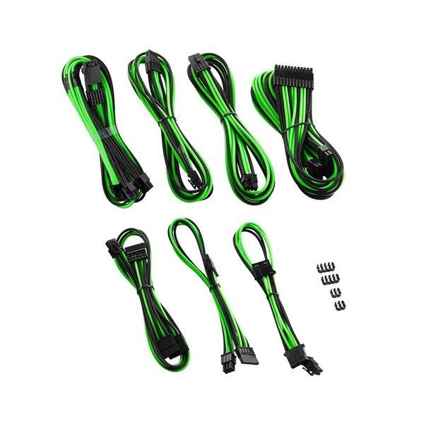 CableMod C-Series Pro ModMesh 12VHPWR Cable Kit for Corsair RM, RMi, RMx (Black Label) - black/light green