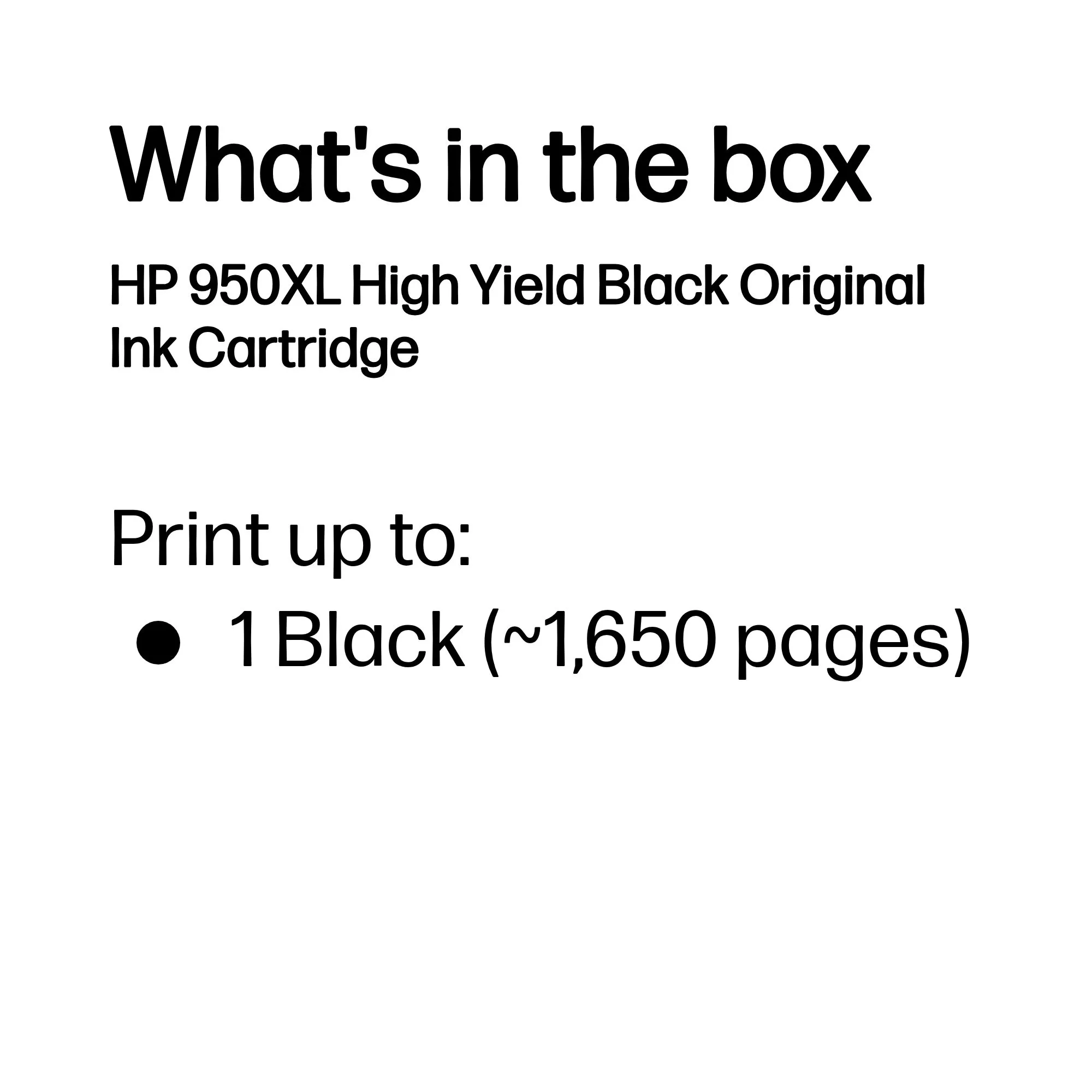 HP 950 XL ink cartridge, 53 ml, Black