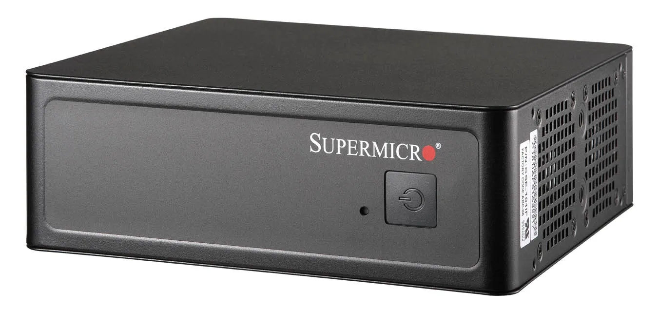 Supermicro SC101iF - Erittäin pieni koko ja muoto (ultra small form factor) - mini ITX - ei virransyöttöä - musta