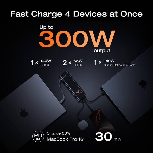 EcoFlow RAPID Pro PB 27,650mAh 300W Built-in cable