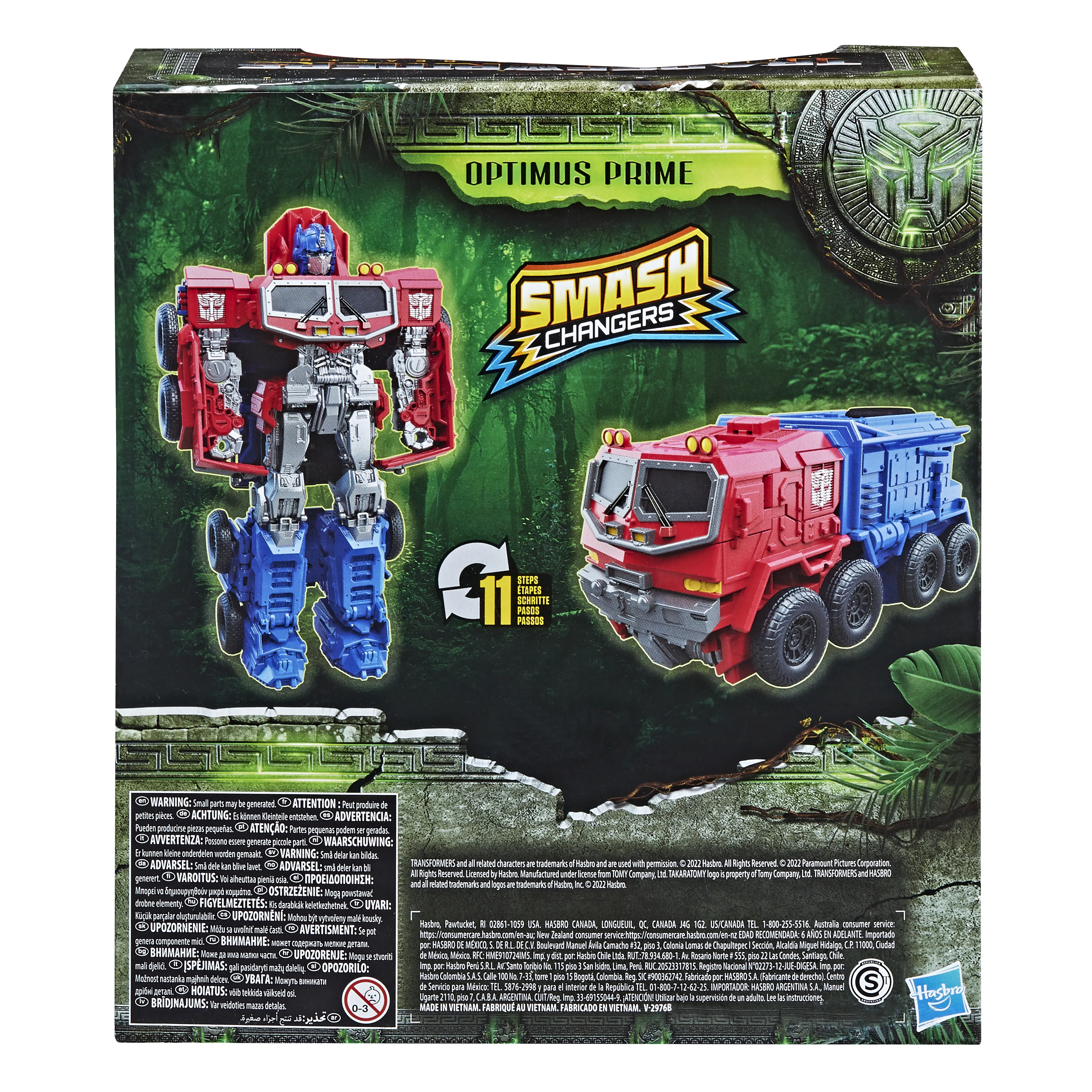 Hasbro Transformers: Rise of the Beasts Smash Changer Optimus Prime Toy Figure (22.5 cm tall)