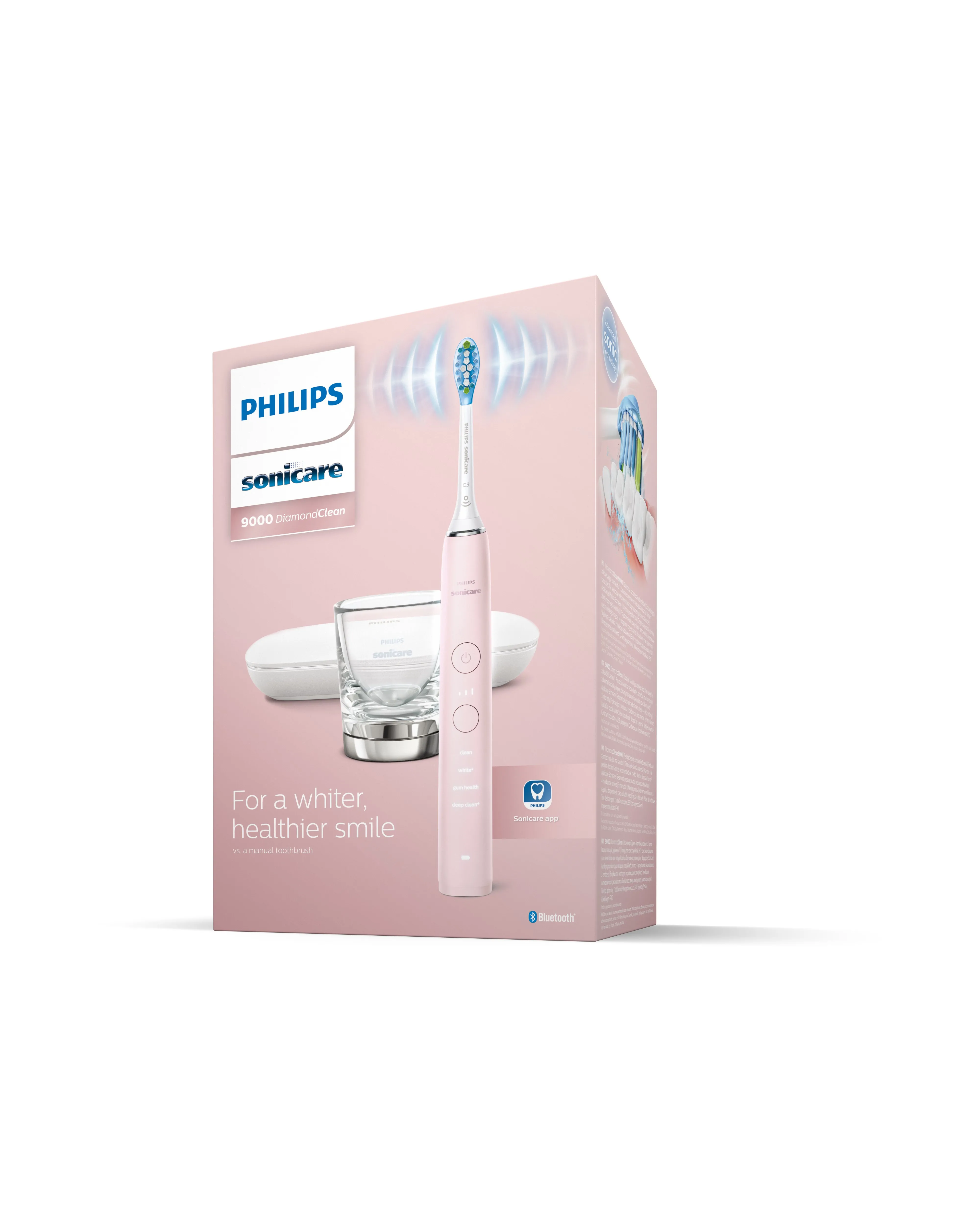 Philips Sonicare DiamondClean 9000 soninen s&auml;hk&ouml;hammasharja - vaaleanpunainen