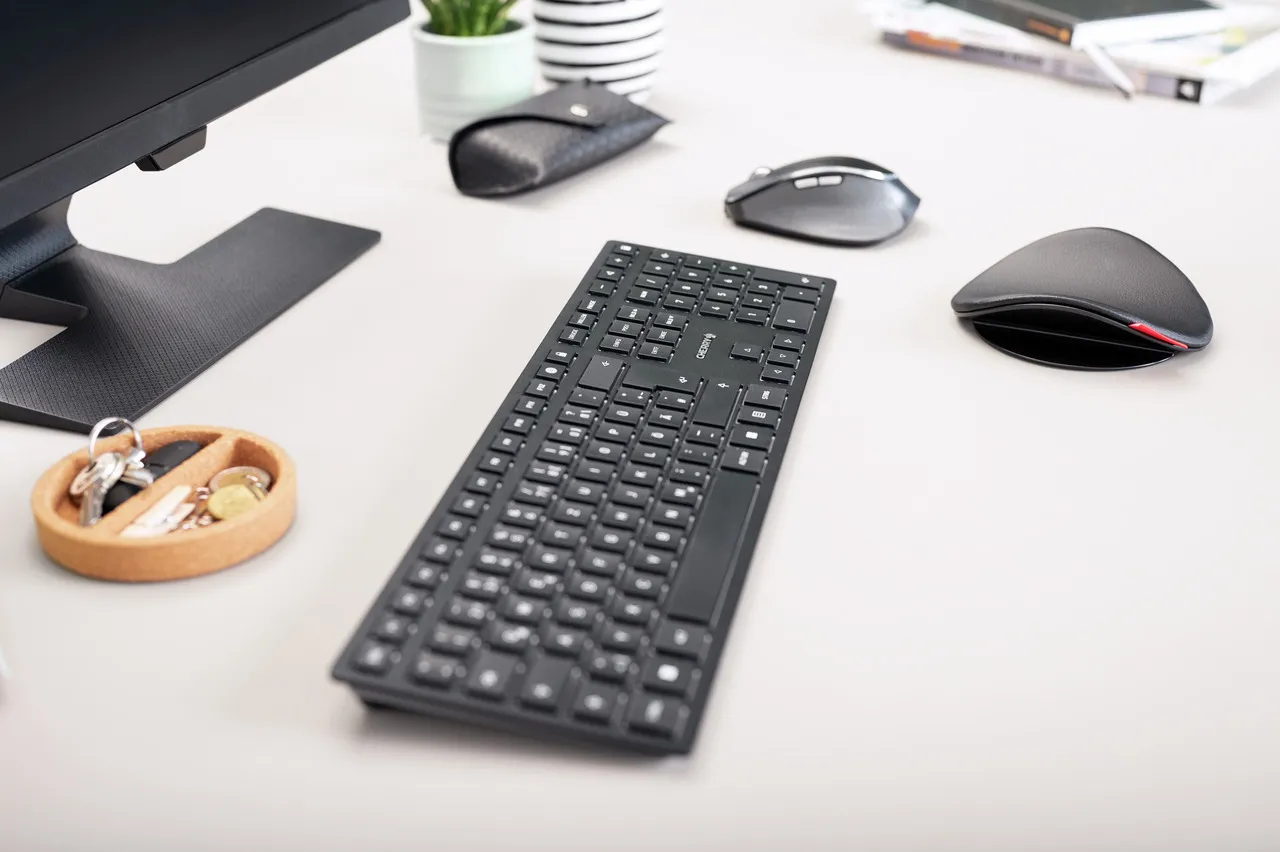 CHERRY KW 9100 Slim WL Keyboard, Black/Grey (German)