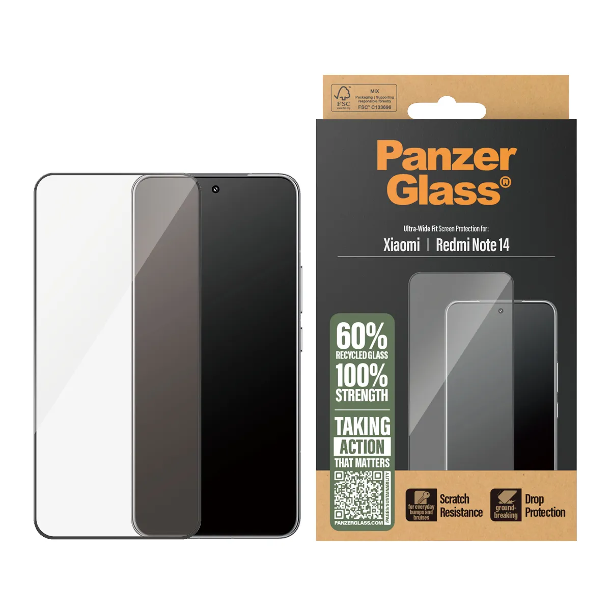 PanzerGlass Xiaomi Redmi - Note 14 Black Frame UWF