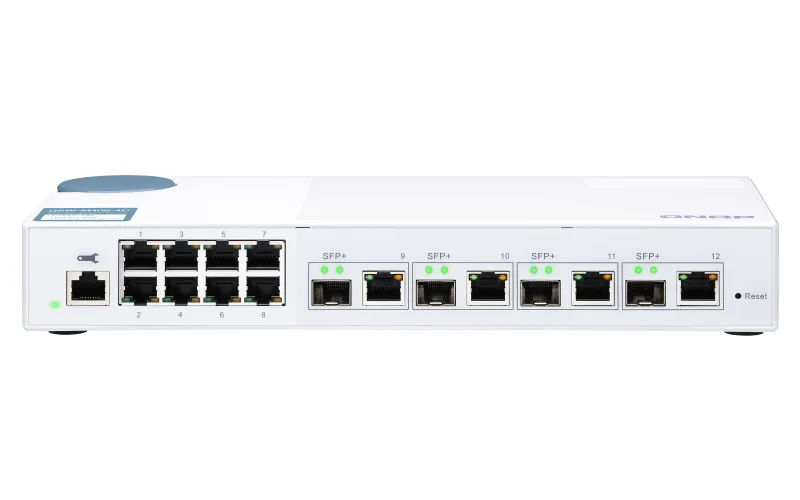QNAP 8port 1Gbps, 4 port 10G SFP+Switch Desktop