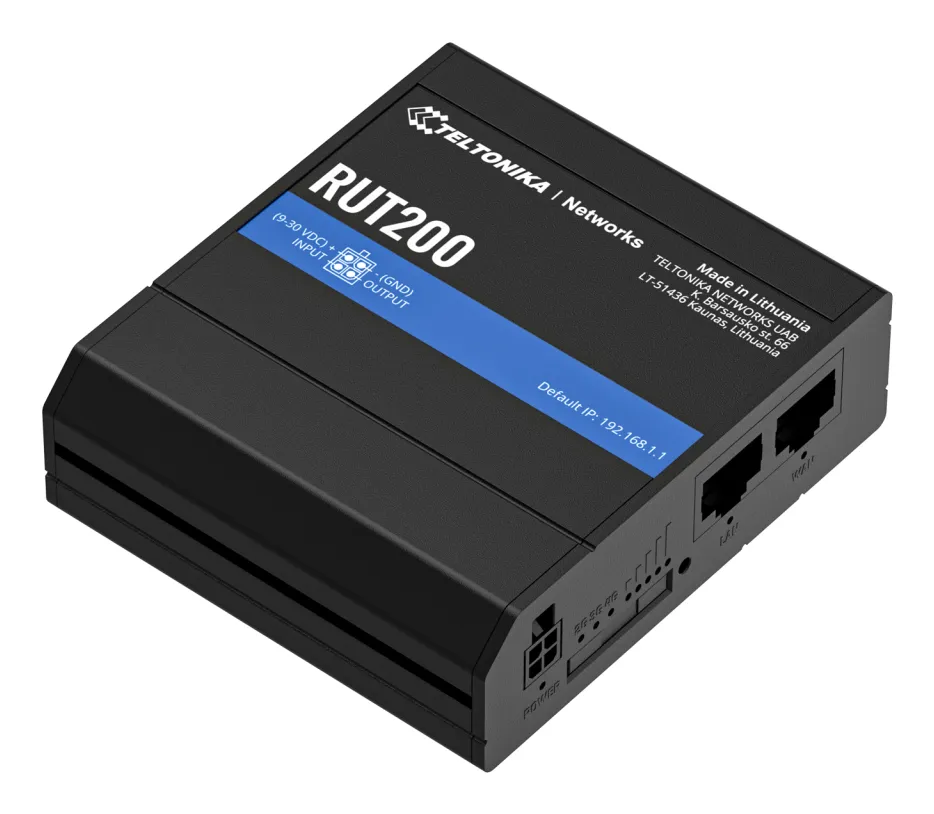 Teltonika RUT200 -reititin, Wi-Fi 4, N150, 4G, eSIM, Aluminum