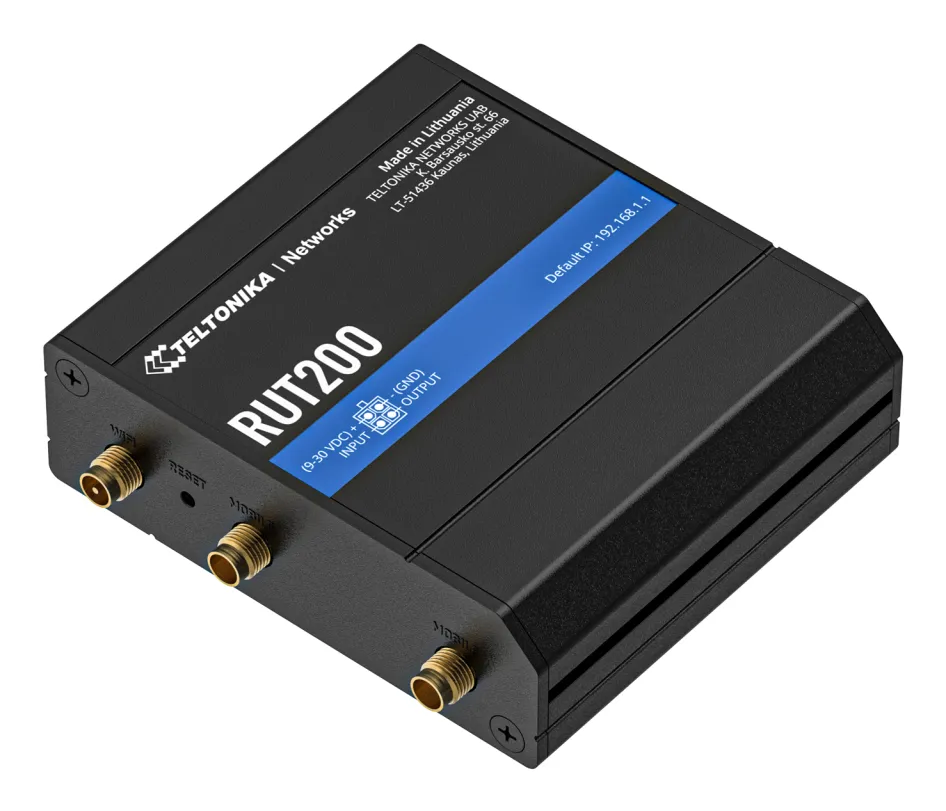 Teltonika RUT200 -reititin, Wi-Fi 4, N150, 4G, eSIM, Aluminum