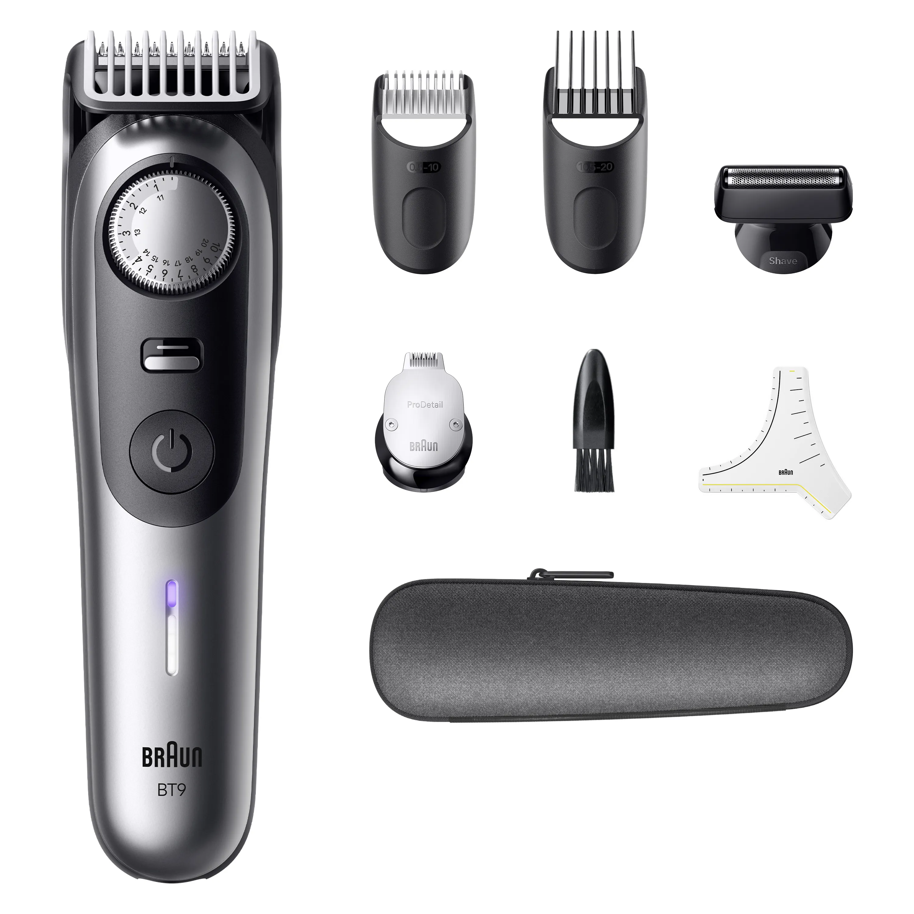 Braun Series 9 BeardTrimmer 9 S9BT9520 m&auml;rk&auml;- ja kuiva-ajoon -partatrimmeri, harmaa
