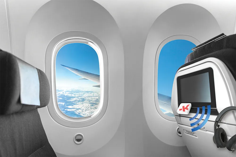 Tr&aring;dl&ouml;s ljudadapter f&ouml;r flygplan