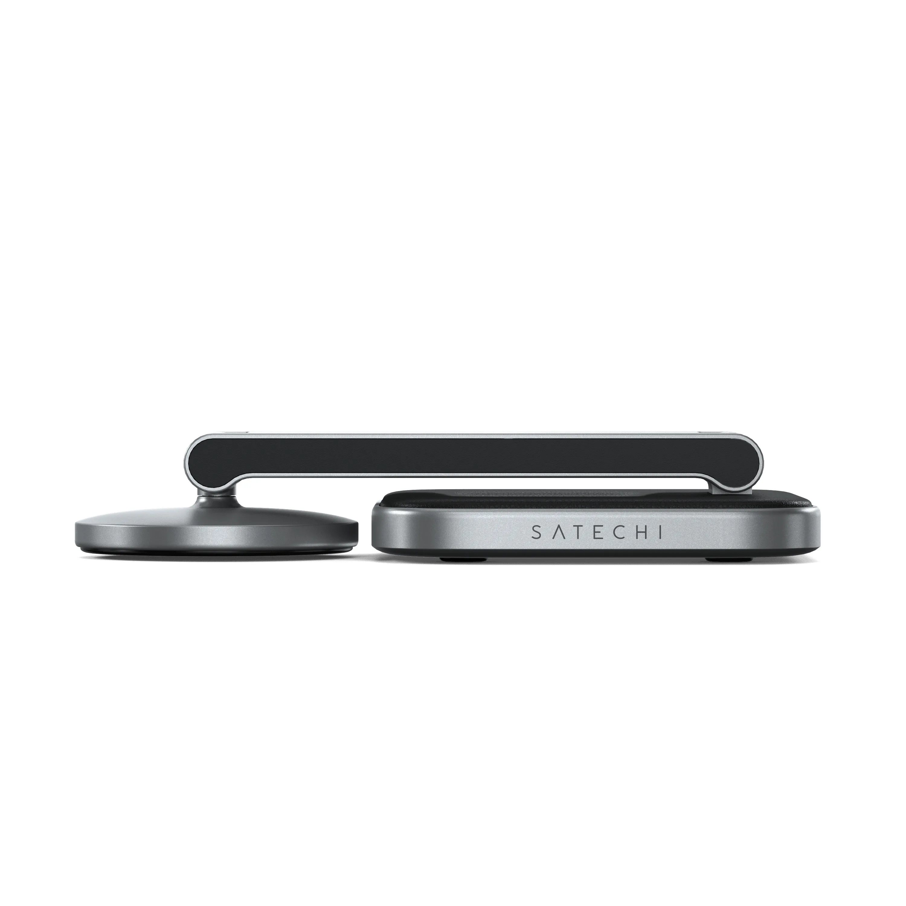 Satechi 2-in-1 kokoontaitettava Qi2 langaton latausteline (Space Gray)