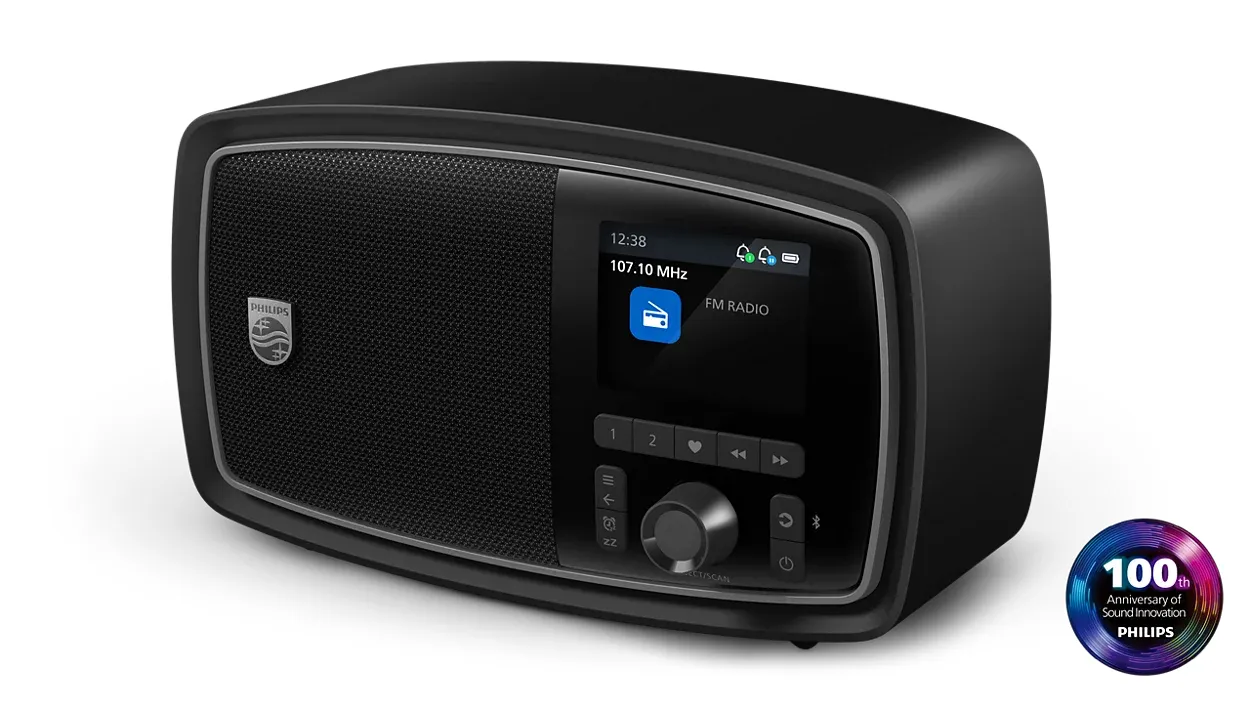 Philips "The Janet" Century TAV2000FB/00 Portable FM Radio Black