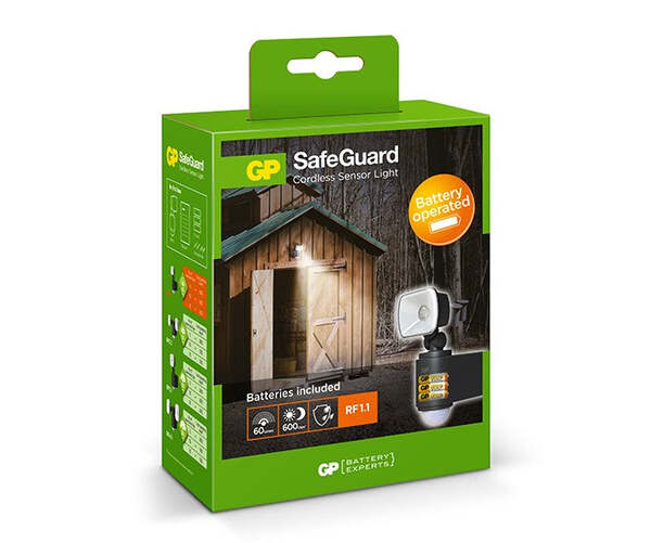 GP SafeGuard RF1.1 Cordless LED Motion Sensor Security Light 60 lm IP55
