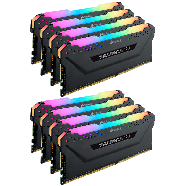 Corsair 64 GB (4 x 16 GB) Vengeance RGB PRO, DDR4 3200 MHz - minne, svart