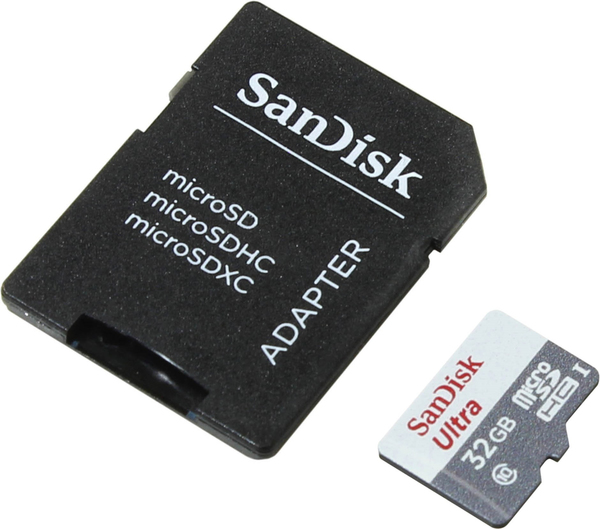 SanDisk 32GB Ultra Android, UHS-I Class 10 MicroSDHC - memory card + SD adapter
