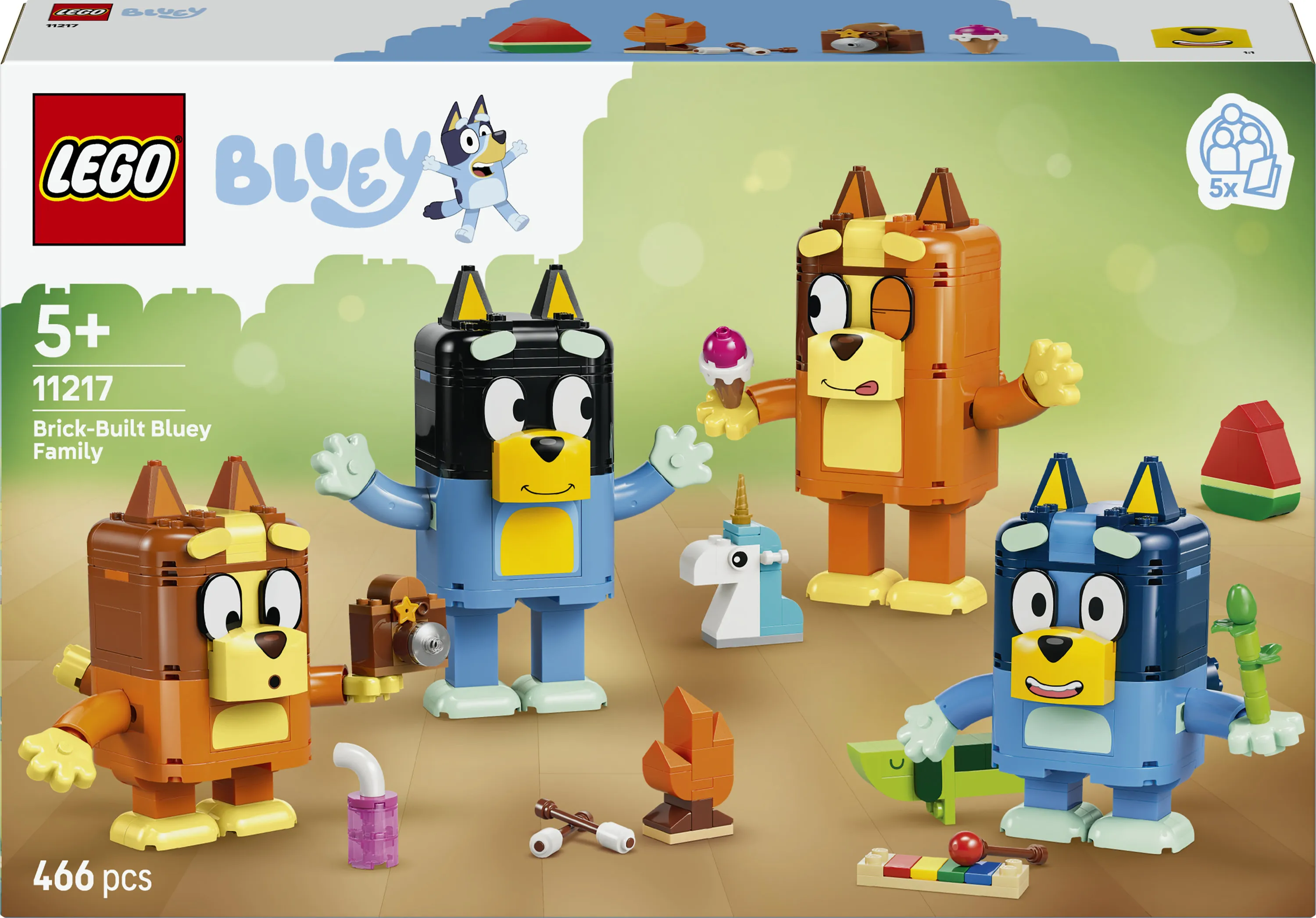 LEGO Bluey Brick-Built Heeler Family 11217