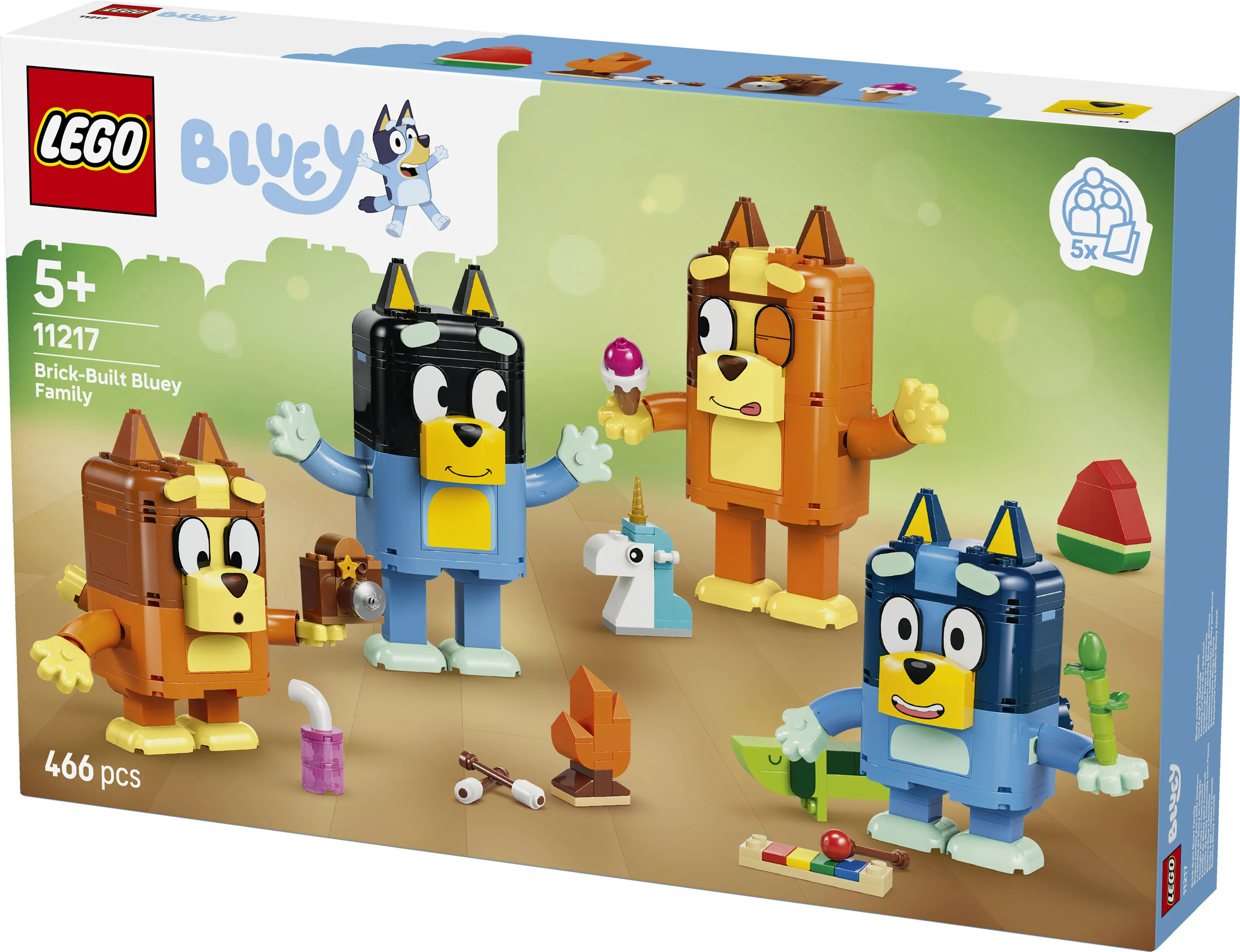 LEGO Bluey Brick-Built Heeler Family 11217
