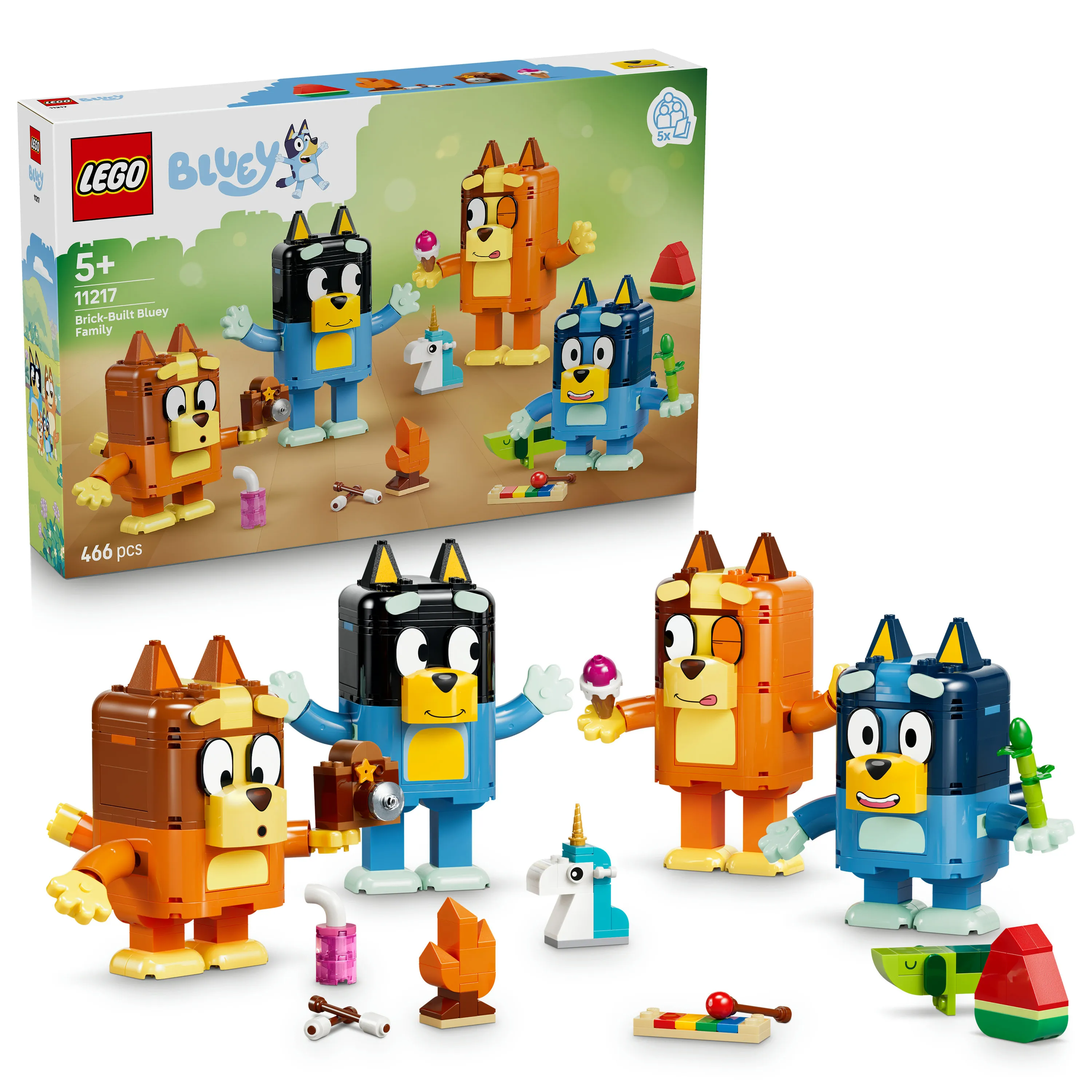 LEGO Bluey Brick-Built Heeler Family 11217