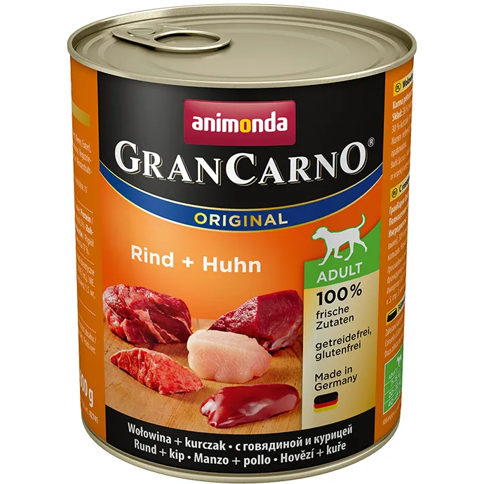 Animonda GranCarno Adult Beef with Chicken, Koiran märkäruoka, Viljaton, 800 g